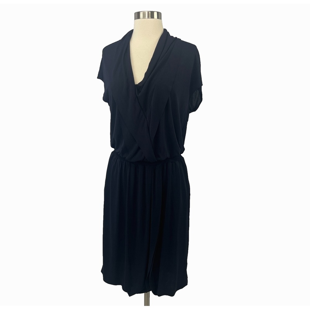 Escada Womens 38 Navy Blue Blouson Dress Viscose Blend Career Business Cocktail - Picture 2 of 15